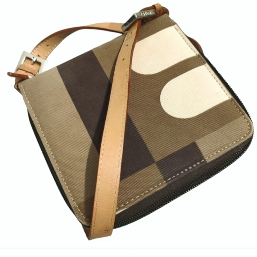 BALLY Beppina 11519 Canvas Logo Monogram Zip Around Wallet Crossbody Handbag - Picture 9 of 16
